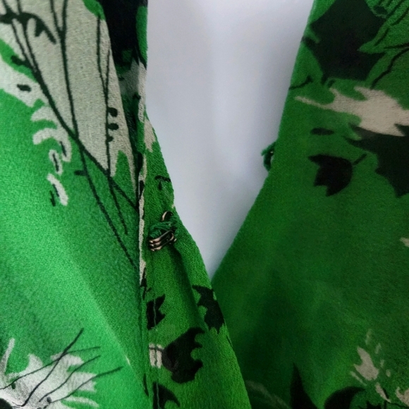 NWT Veronica Beard | 100% Silk Sean Floral Mini Dress in Green Multi - Size 8 - Picture 5 of 13